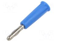 Connector: 4mm banana; plug; 36A; blue; nickel plated; on cable DONAU ELEKTRONIK