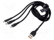 Cable; USB 2.0; 1.2m; black; 100W; 6A BASEUS