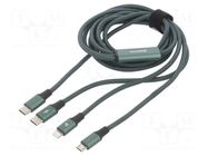 Cable; High Speed,USB 2.0; 1.5m; green; textile; 20W BASEUS