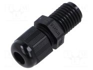 Cable gland; without nut,with long thread; M12; 1.5; IP68; black TE Connectivity