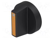 Knob; Actuator colour: orange; plastic; Ø18mm; Body: black EAO