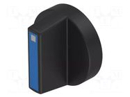 Knob; Actuator colour: blue; plastic; Ø18mm; Body: black EAO