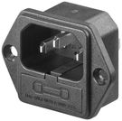 AC Built-In Plug with Fuse Holder - panel connector for electronic equipment