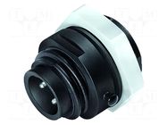 Connector: circular; 600V; 16A; PIN: 4; socket; male; screw terminal BINDER