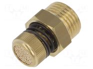 Sound suppression silencer; Thread: G 1/2" external; brass; 39mm PNEUMAT