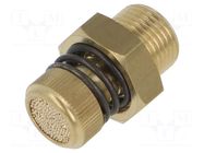 Sound suppression silencer; Thread: G 3/8" external; brass; 38mm PNEUMAT