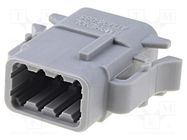 Connector: wire-wire; ATM; female; plug; for cable; PIN: 8; grey AMPHENOL