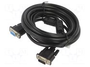 Cable; D-Sub 15pin HD socket,D-Sub 15pin HD plug; black; 5m LANBERG