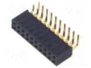 Connector: pin strips; socket; female; PIN: 20; angled 90°; THT SAMTEC