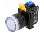 Switch: push-button; 22mm; Stabl.pos: 2; NO; white; LED; IP65; YW IDEC