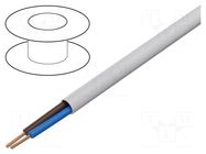 Wire; H03VV-F; 2x0.75mm2; stranded; Cu; PVC; white; 300V; Class: 5 HELUKABEL