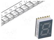 Display: LED; 7-segment; 7mm; 0.28"; No.char: 1; blue; 3.4÷6mcd; SMD BROADCOM (AVAGO)