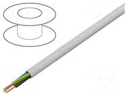 Wire; H05VV-F; 4G2.5mm2; stranded; Cu; PVC; white; 300V,500V HELUKABEL