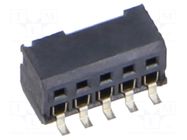 Connector: pin strips; socket; female; PIN: 10; horizontal; SMT SAMTEC
