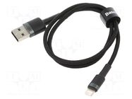 Cable; High Speed,USB 2.0; Apple Lightning plug,USB A plug BASEUS