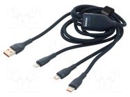 Cable; USB 2.0; 1.2m; blue; 100W; 6A BASEUS