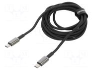 Cable; High Speed,USB 2.0; USB C plug,both sides; 2m; black; 100W BASEUS