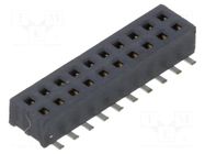 Connector: pin strips; female; PIN: 20; 1.27mm; gold-plated; SMT SAMTEC