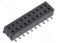 Connector: pin strips; female; PIN: 20; 1.27mm; gold-plated; SMT SAMTEC