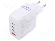 Power supply: switching; mains,plug-in,charger; 5÷20VDC; 5A; 140W QOLTEC