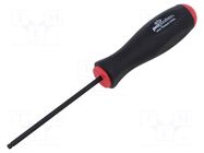 Screwdriver; hex key,spherical; HEX 4mm; Blade length: 95mm BONDHUS
