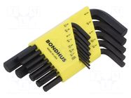 Wrench-set; inch,hex key; ProTanium®,steel; short; GorillaProof® BONDHUS