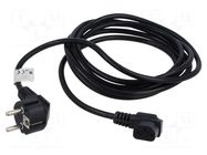 Cable; CEE 7/7 (E/F) plug angled,IEC C13 female 90°; PVC; black LANBERG