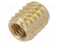 Threaded insert; brass; M5; BN 37915; L: 8.4mm; for plastic TAPPEX