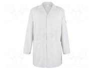 Coat; ESD; XS; cotton,polyester,conductive fibers; white; 115g/m2 EUROSTAT GROUP
