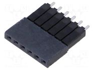 Connector: pin strips; socket; male; PIN: 6; straight; THT; 2.54mm SAMTEC
