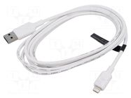 Cable; USB 2.0; Apple Lightning plug,USB A plug; nickel plated VENTION