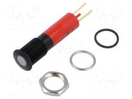 Indicator: LED; flat; red; 24÷28VDC; 24÷28VAC; Ø8mm; IP67; metal SIGNAL-CONSTRUCT