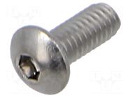 Screw; M2.5x6; 0.45; Head: button; hex key; HEX 1,5mm; ISO 7380-1 BOSSARD