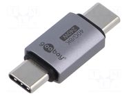 Adapter; USB 4.0; USB C plug,both sides; nickel plated; 8K GOOBAY