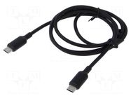 Cable; USB 2.0; USB C plug,both sides; nickel plated; 1m; black VENTION