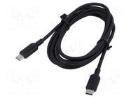 Cable; USB 2.0; USB C plug,both sides; nickel plated; 2m; black VENTION