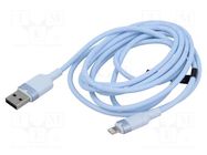 Cable; USB 2.0; Apple Lightning plug,USB A plug; nickel plated VENTION