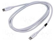 Cable; USB 2.0; Apple Lightning plug,USB C plug; nickel plated VENTION