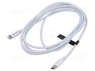 Cable; USB 2.0; Apple Lightning plug,USB C plug; nickel plated VENTION