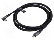 Cable; USB 2.0; USB C plug,USB C angled plug,both sides; 2m VENTION