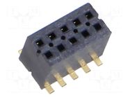 Connector: pin strips; socket; male; PIN: 10; vertical; SMT; 1.27mm SAMTEC