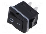 ROCKER; SPST; Pos: 2; ON-OFF; 16A/250VAC; black; none; 20mΩ; UL94V-2 CANAL ELECTRONIC