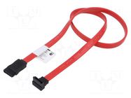 Cable: SATA; SATA plug,SATA plug angled; 0.5m; red; Core: Cu; 26AWG LANBERG