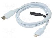 Cable; Apple Lightning plug,USB C plug; nickel plated; 1m; blue VENTION