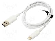 Cable; USB 2.0; Apple Lightning plug,USB A plug; nickel plated VENTION