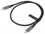Cable; USB 3.1; USB C plug,both sides; nickel plated; 0.5m; black VENTION