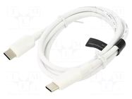 Cable; USB 2.0; USB C plug,both sides; nickel plated; 1m; white VENTION