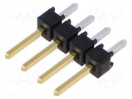 Connector: pin strips; pin header; male; PIN: 4; THT; straight; 1x4 SAMTEC