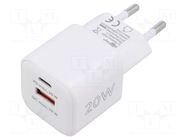 Power supply: switching; mains,plug-in; 5÷12VDC; 20W; white; 3A GOOBAY