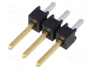 Connector: pin strips; pin header; male; PIN: 3; THT; straight; 1x3 SAMTEC